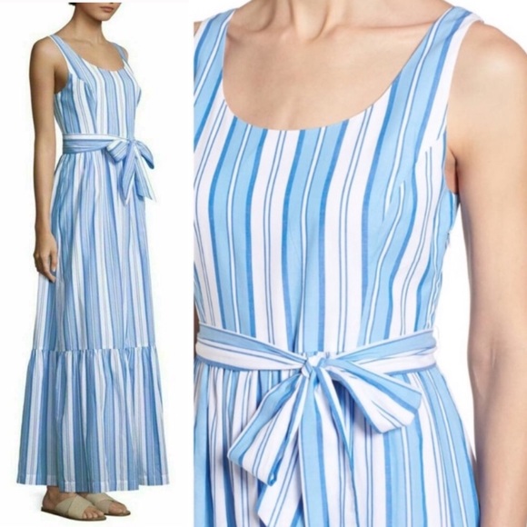 vineyard vines blue and white striped dress